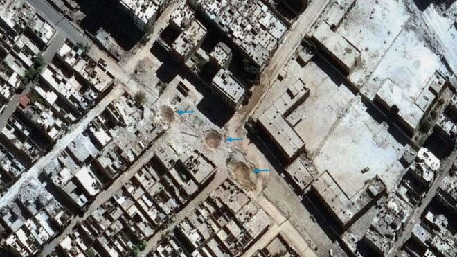 Halep bombardımanı uydu fotoğraflarıyla görüntülendi!